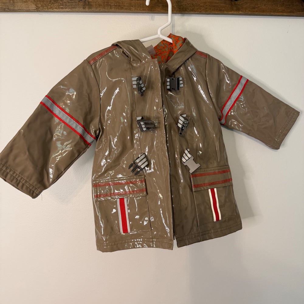 DPAM Pompimper Kids Fireman Raincoat Tan Reflective 18 Months 81cm Gorpcore